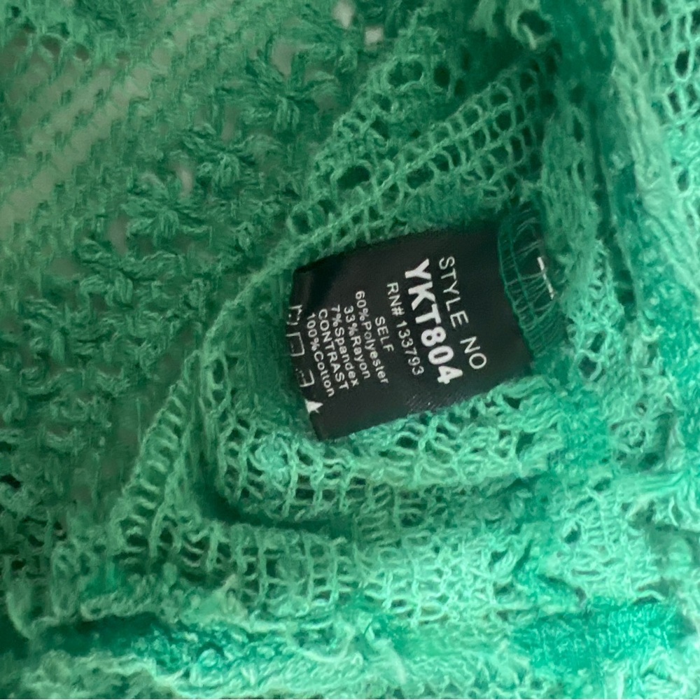 Pol Green Lace Patchwork Button Front Shacket Top… - image 8